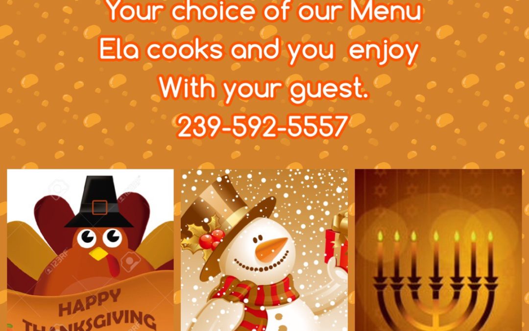 Holiday Catering Available for your Family and  Friends Dinners or Parties