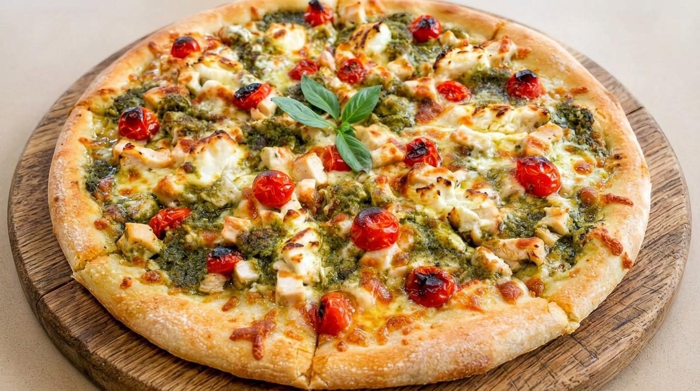 Chicken Pesto BOSS Pizza at The Sauce Lady, Naples FL