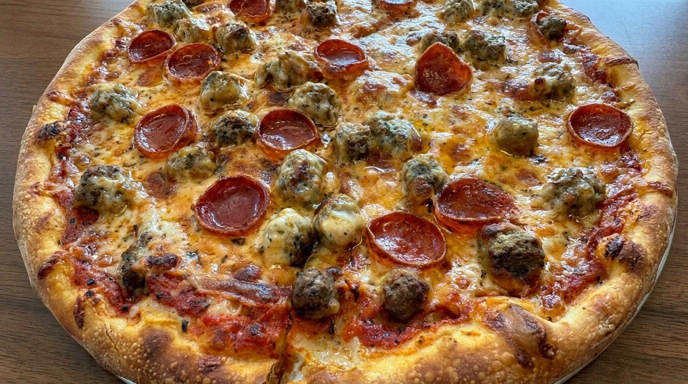 Meat Lovers Pizza at The Sauce Lady, Naples FL